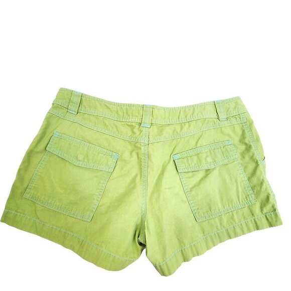 Y2K 2000s MossIssue Mossimo Lime Green Blue Cargo Shorts  Low Rise Drawstring - Picture 2 of 9